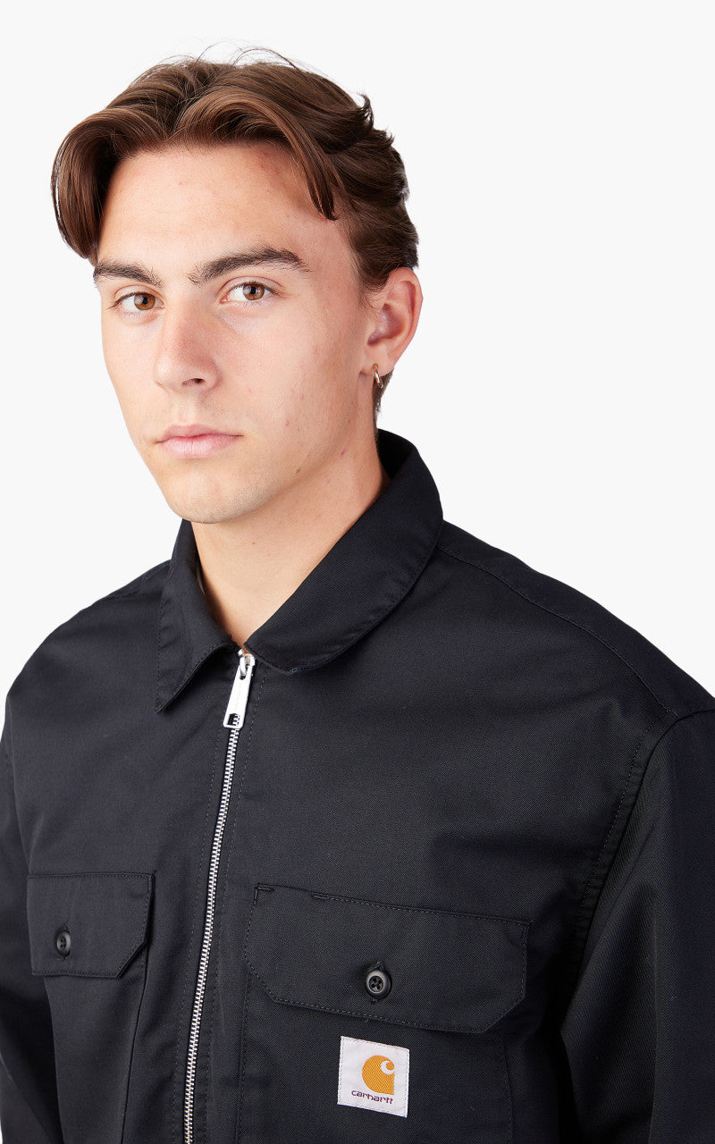 Carhartt WIP L/S Craft Zip Shirt Black Rinsed