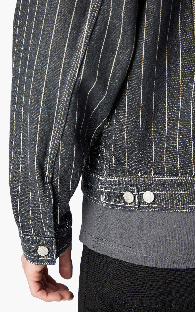 Carhartt WIP Orlean Jacket Orlean Stripe Black/White Stone Washed