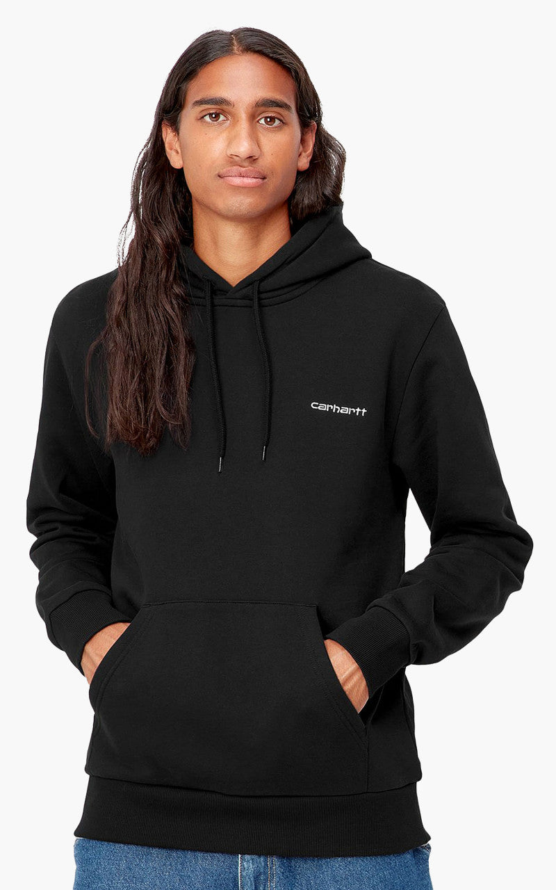 Carhartt WIP Hooded Script Embroidery Sweat Black/White