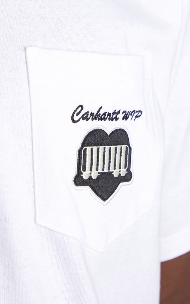 Carhartt WIP S/S Heart Train Pocket T-Shirt White