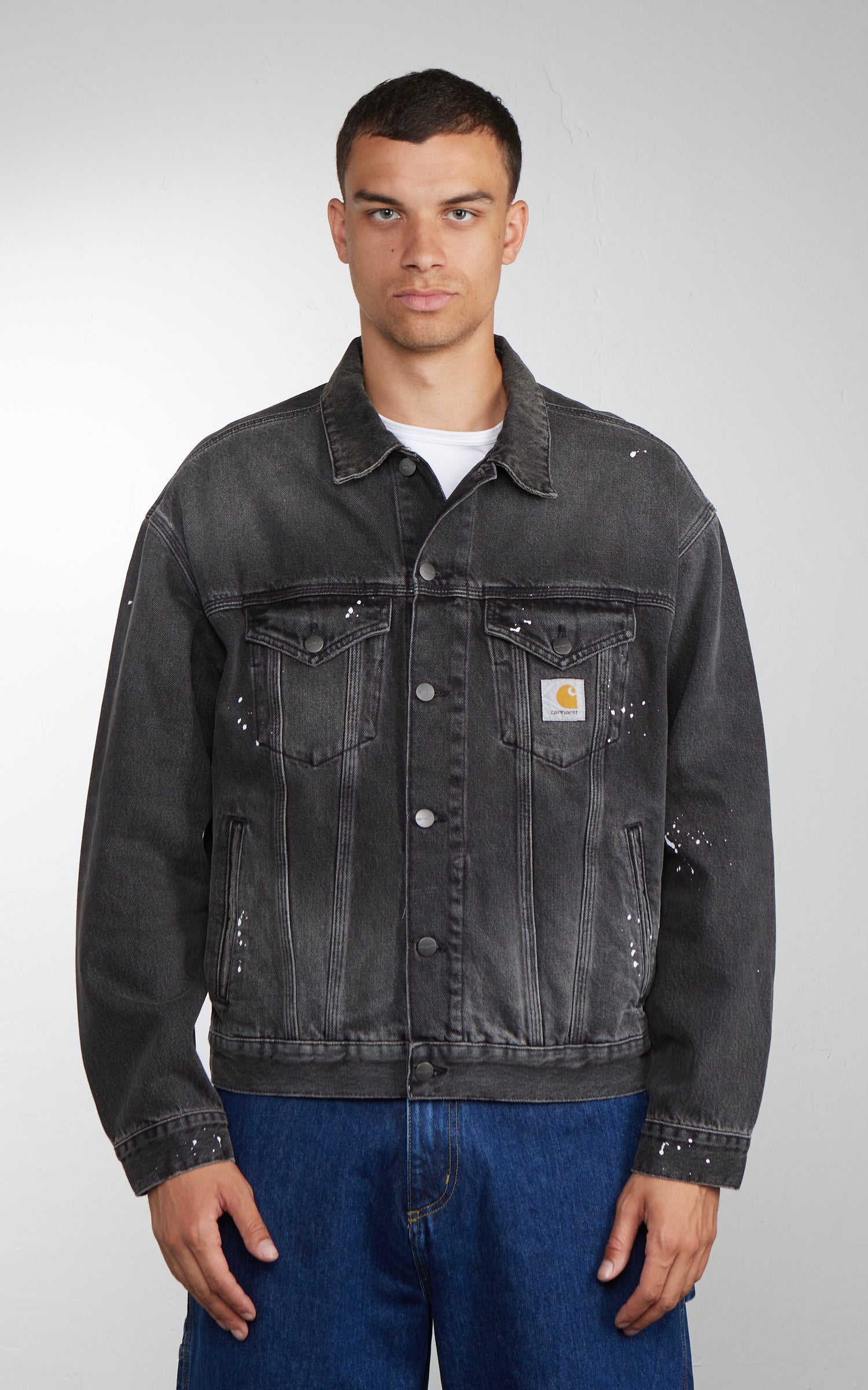 Carhartt WIP Helston Jacket Destroy Wash Black Splatter