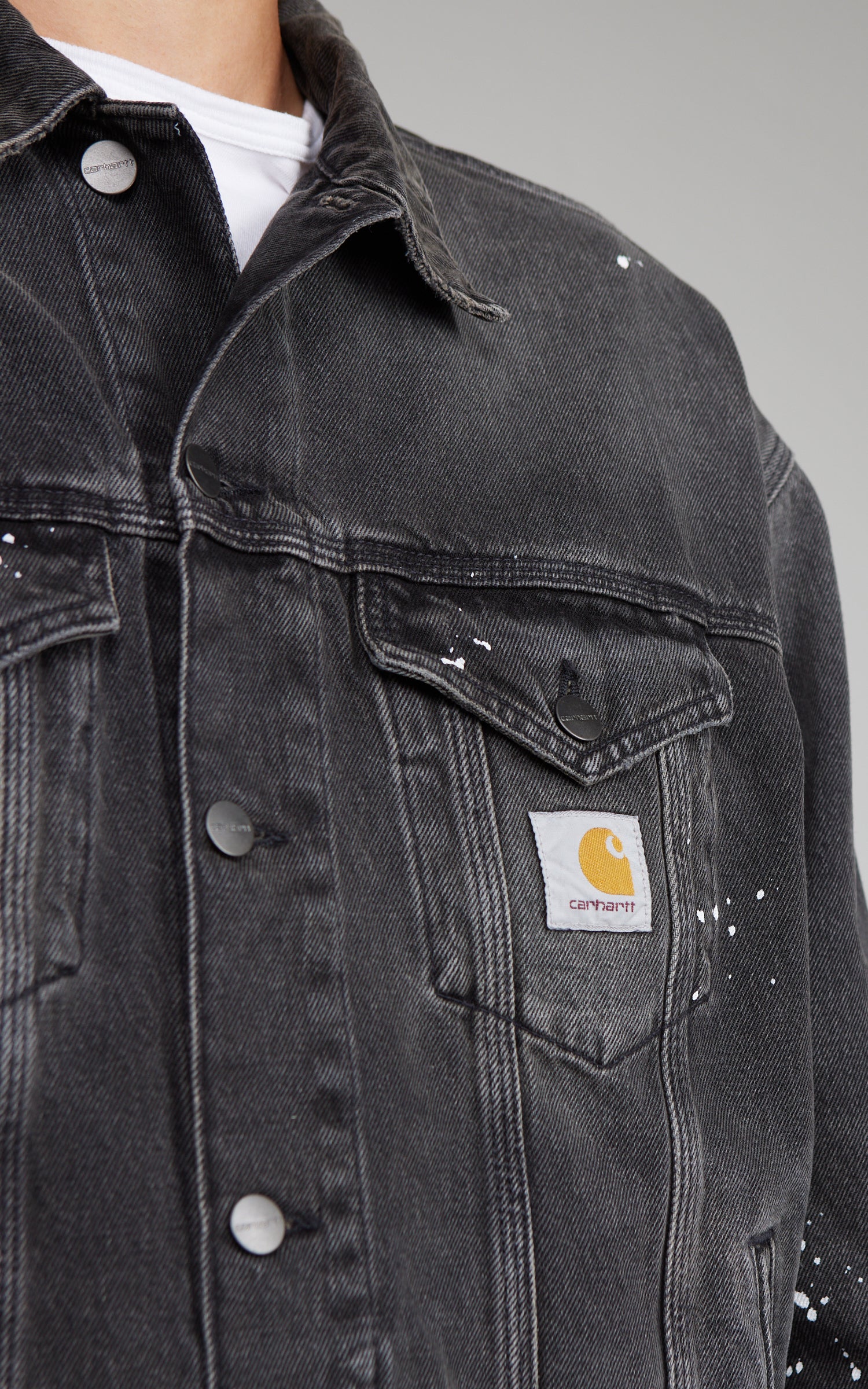 Carhartt WIP Helston Jacket Destroy Wash Black Splatter