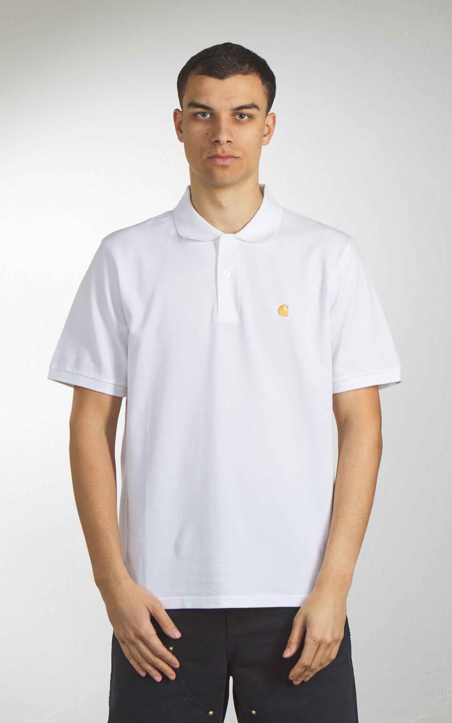Carhartt WIP S/S Chase Pique Polo White/Gold