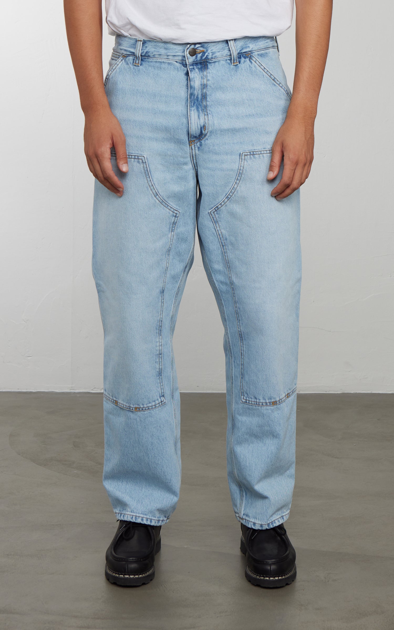 Carhartt WIP Double Knee Pant Smith Denim Heavy Worn Bleached Blue