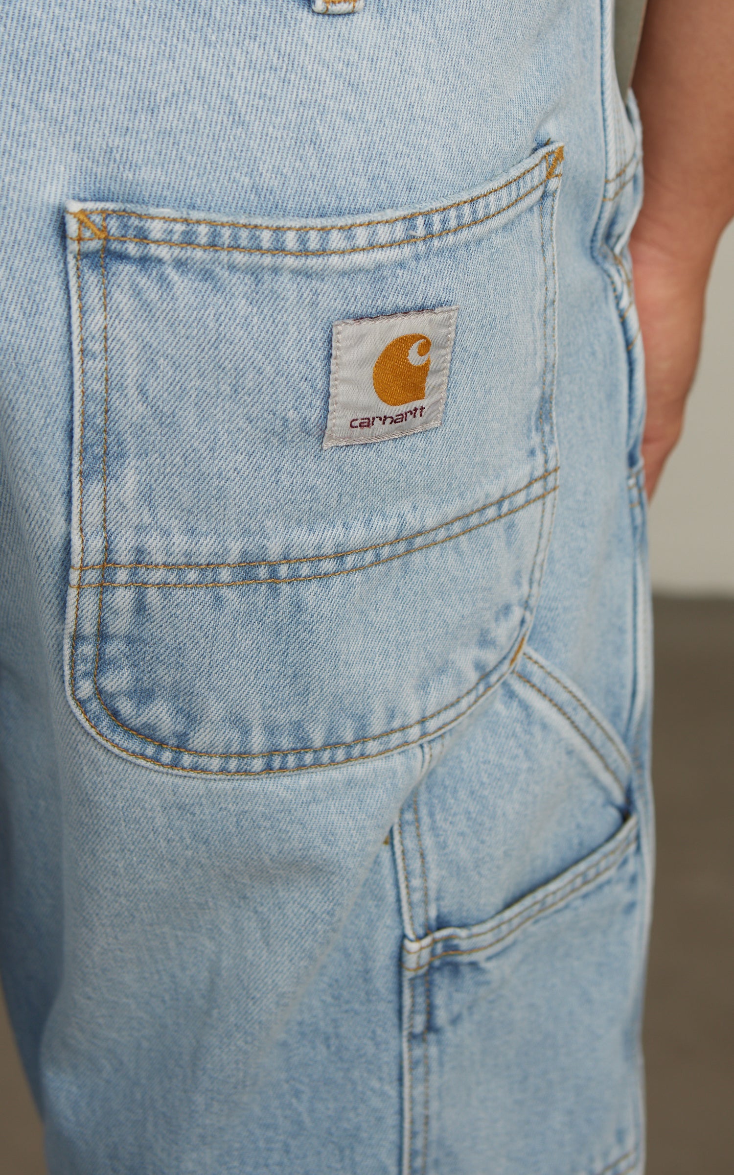 Carhartt WIP Double Knee Pant Smith Denim Heavy Worn Bleached Blue