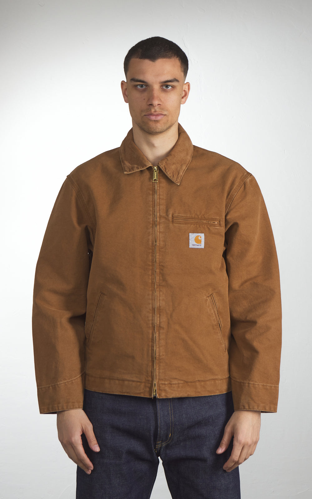 Carhartt WIP Detroit Jacket Dearborn Stone Canvas Hamilton Brown/Hamilton Brown