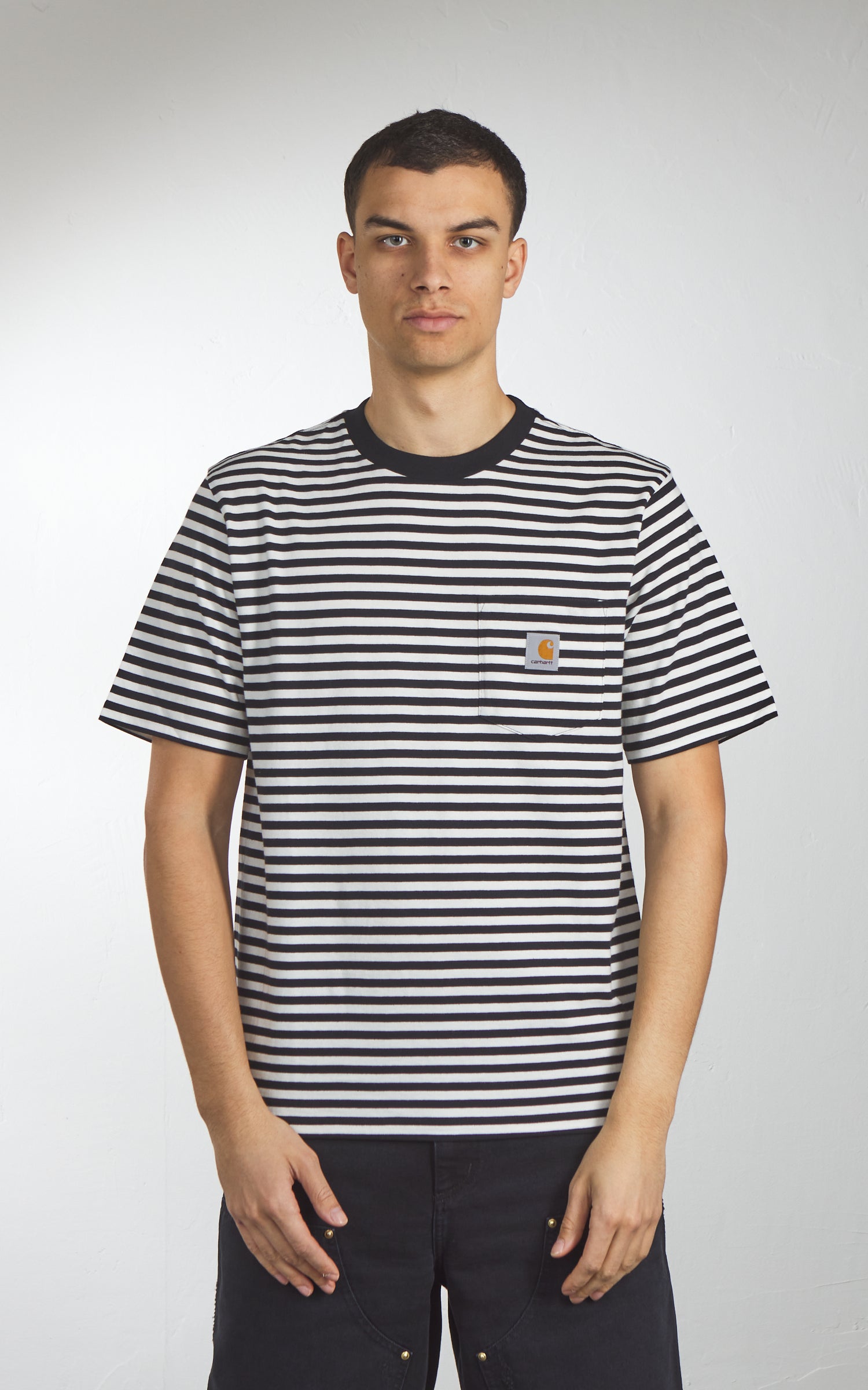 Carhartt WIP S/S Ezra Pocket T-Shirt Ezra Stripe Black/Wax
