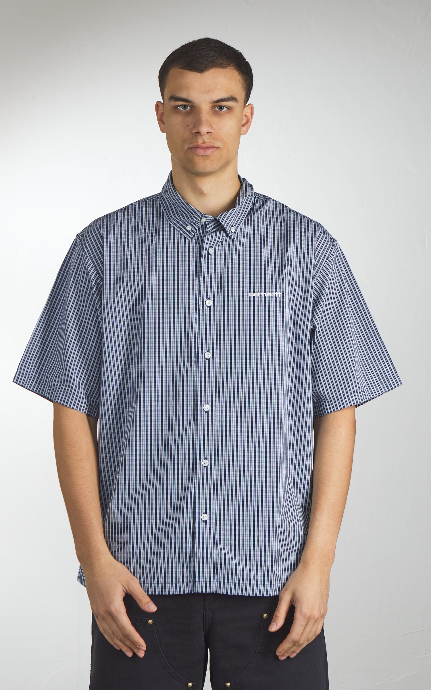 Carhartt WIP S/S Groff Shirt Groff Check/Blue River