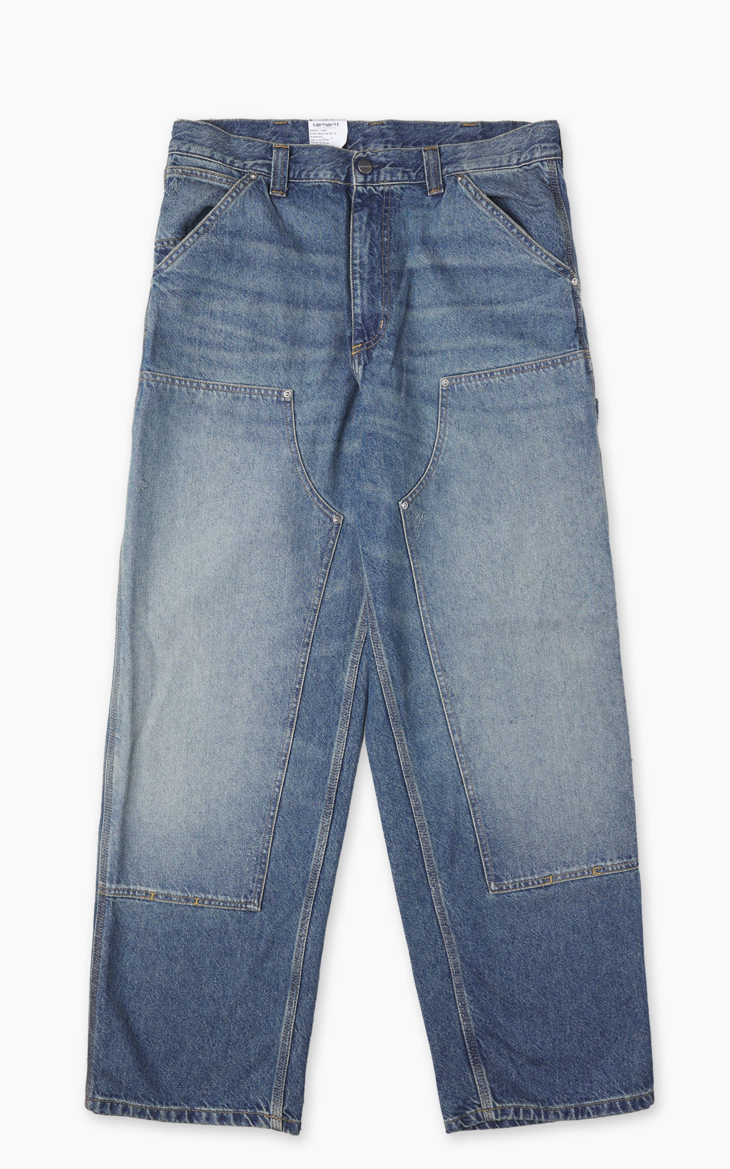 Carhartt WIP OG Double Knee Pant Bradenton Denim Grind Wash Blue
