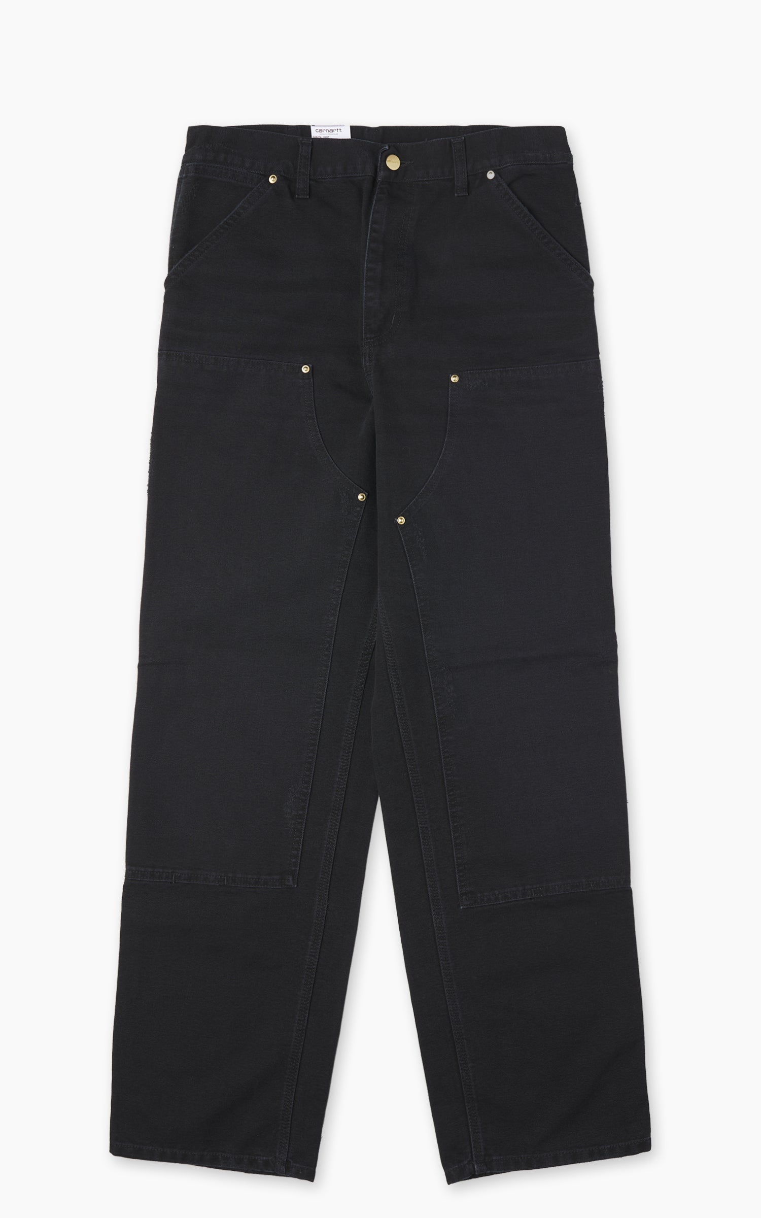 Carhartt WIP Double Knee Pant Dearborn Canvas Grind Wash Black