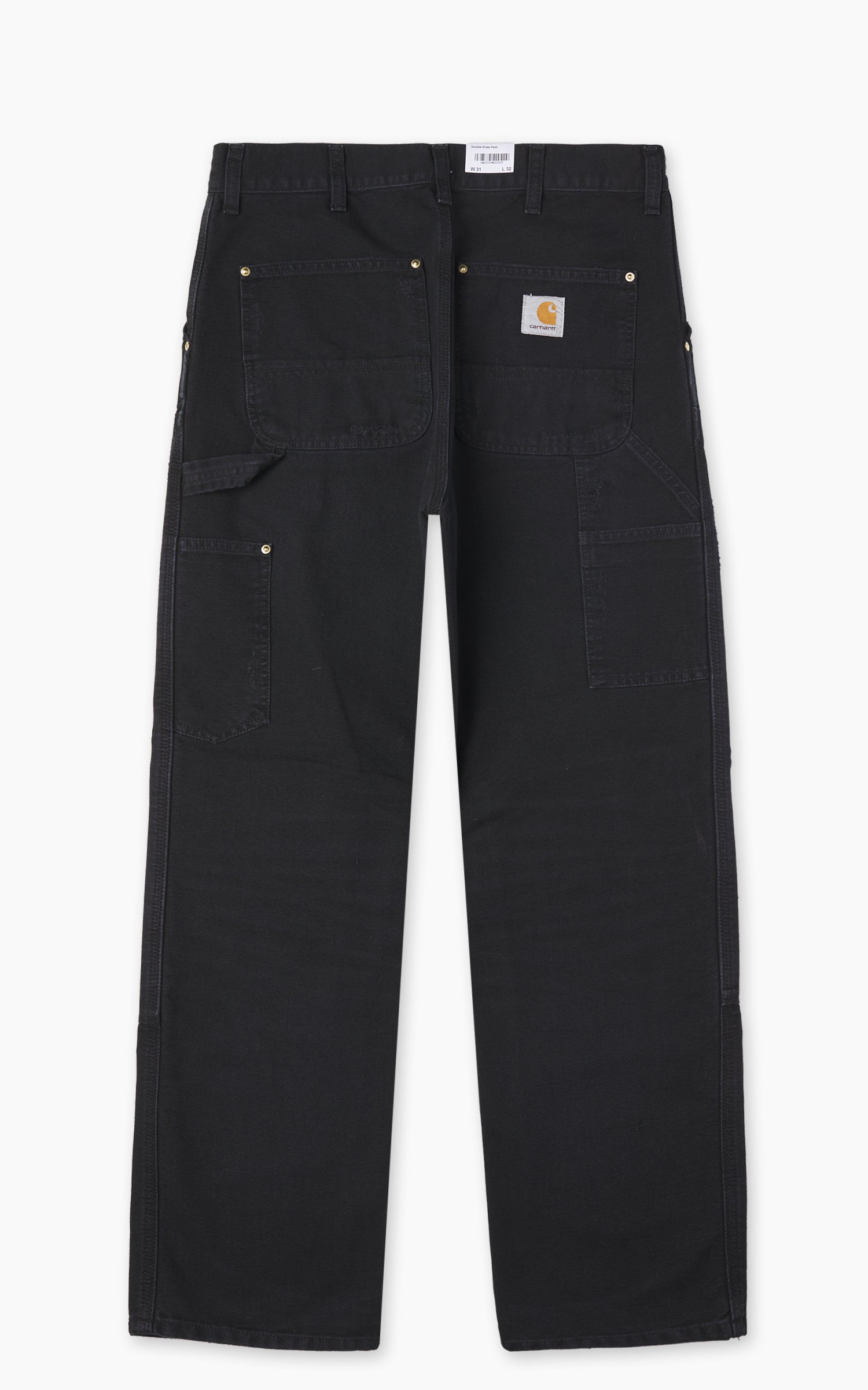 Carhartt WIP Double Knee Pant Dearborn Canvas Grind Wash Black