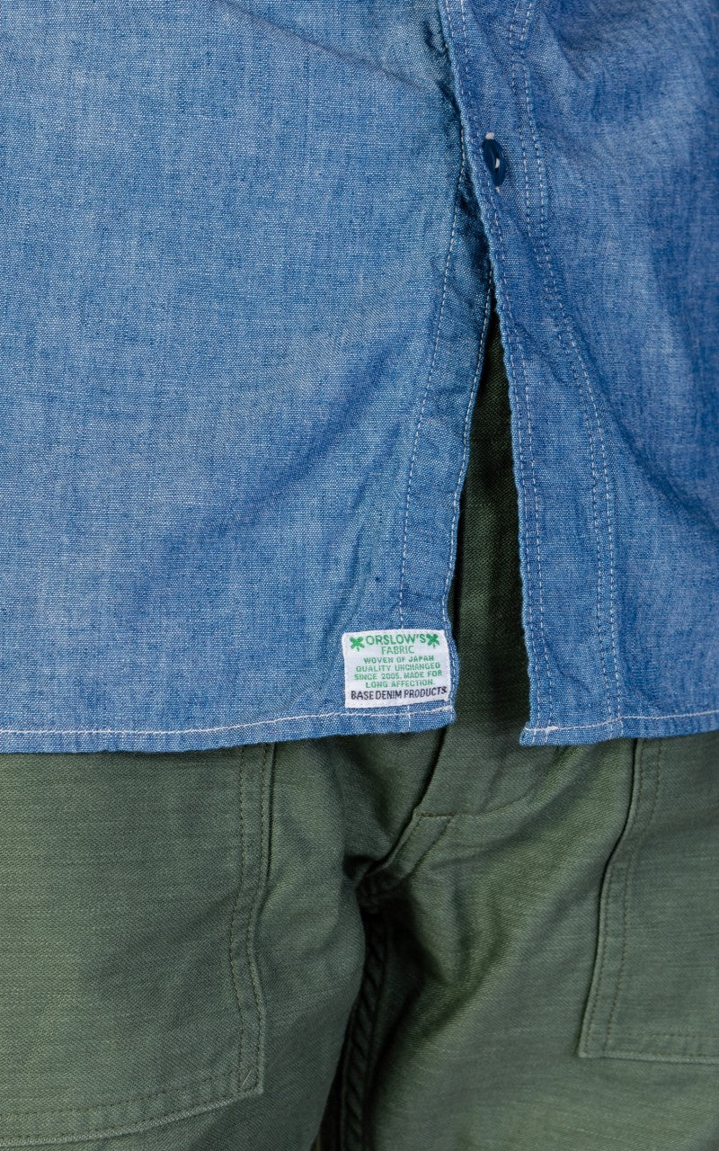 OrSlow Chambray Work Shirt Blue