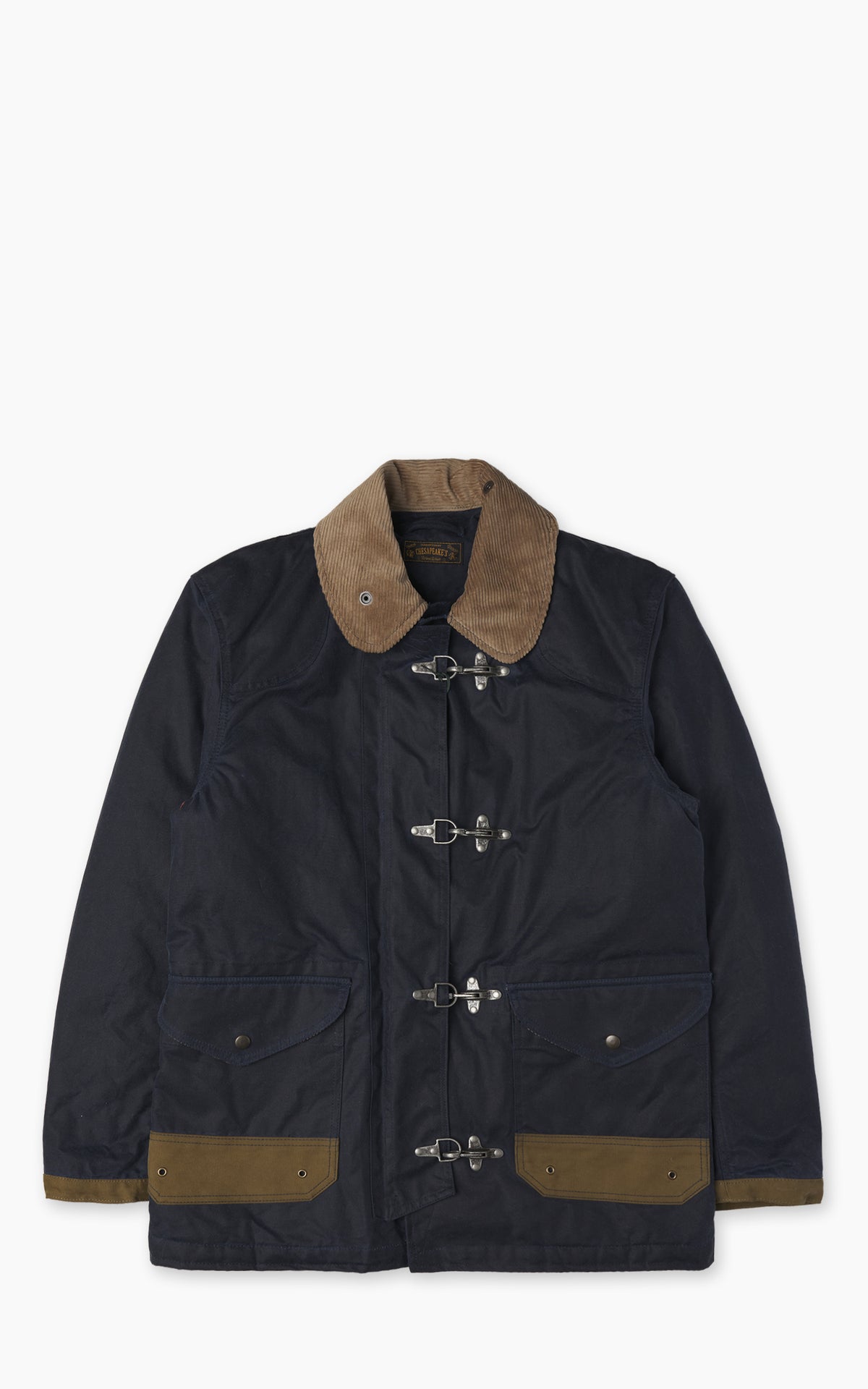 Chesapeake's Waxed Cotton Bedford Fireman Jacket Blue Deep Ocean