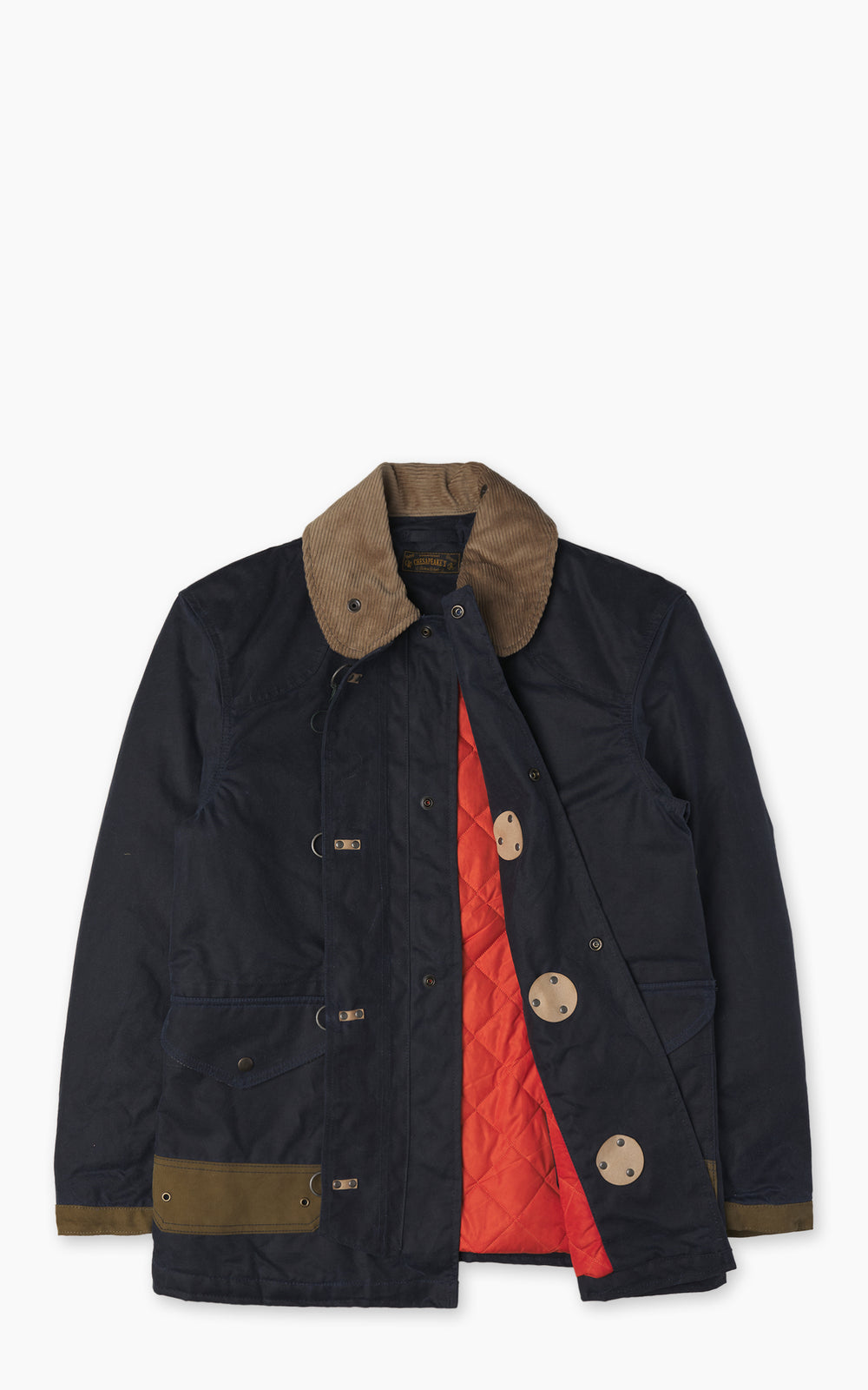 Chesapeake's Waxed Cotton Bedford Fireman Jacket Blue Deep Ocean
