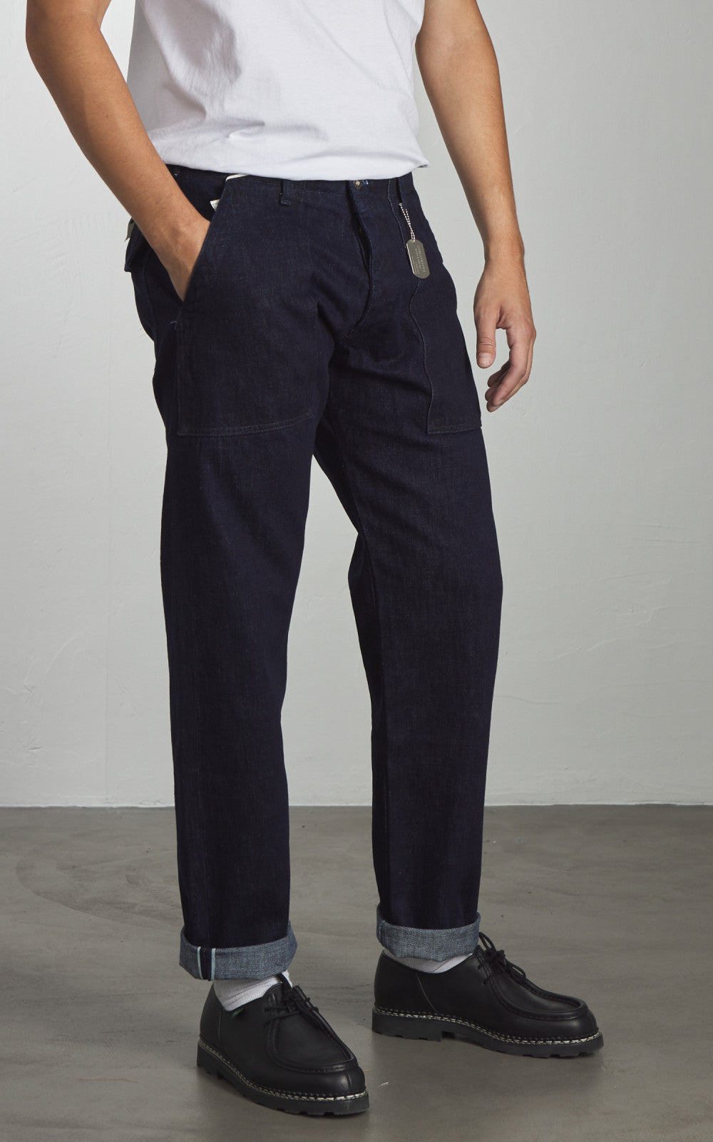 Chesapeake's Fatigue Pant Denim Selvedge Rinsed Indigo