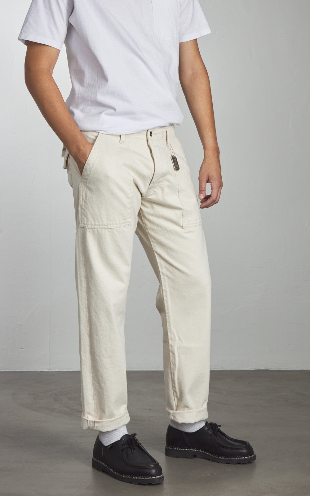Chesapeake's Fatigue Pant Denim Selvedge Rinsed Natural