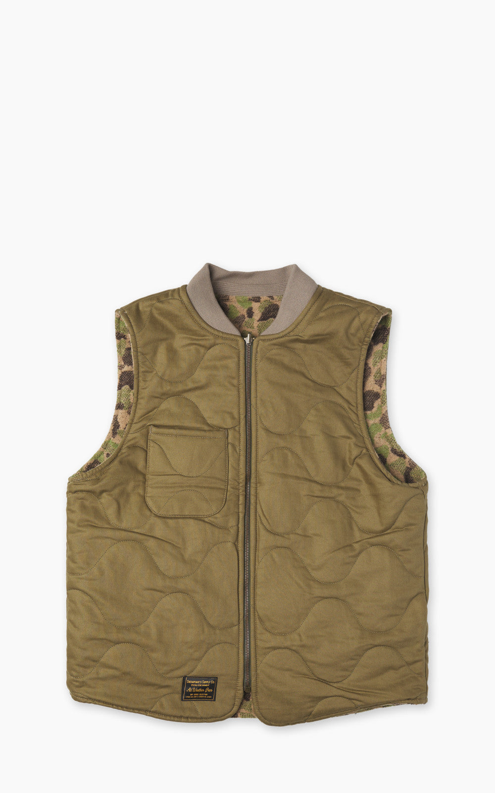 Chesapeake's Seawolf Frogskin Reversible Vest Khaki Green