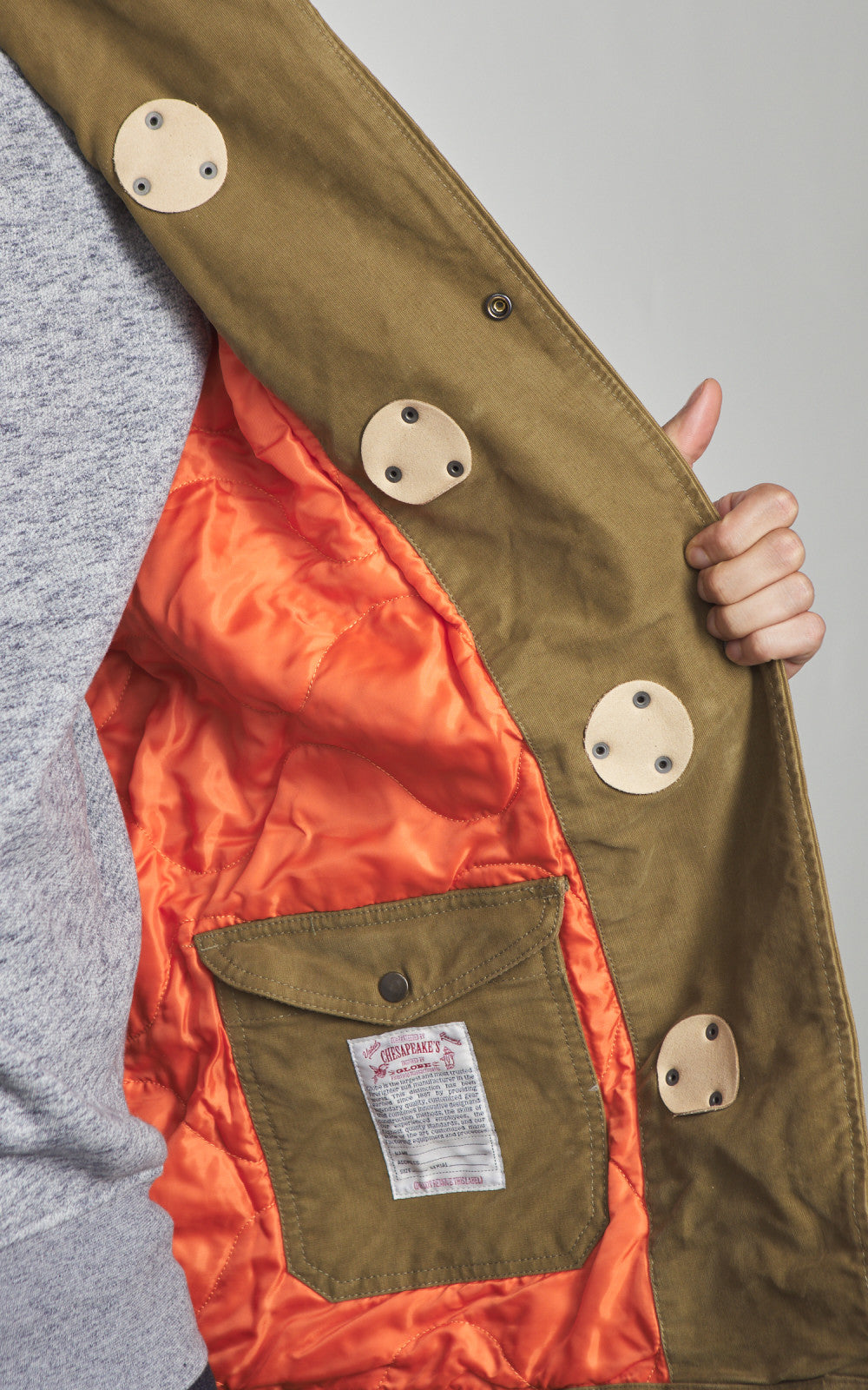 Chesapeake's Jungle Cloth Bedford Fireman Jacket Khaki Green