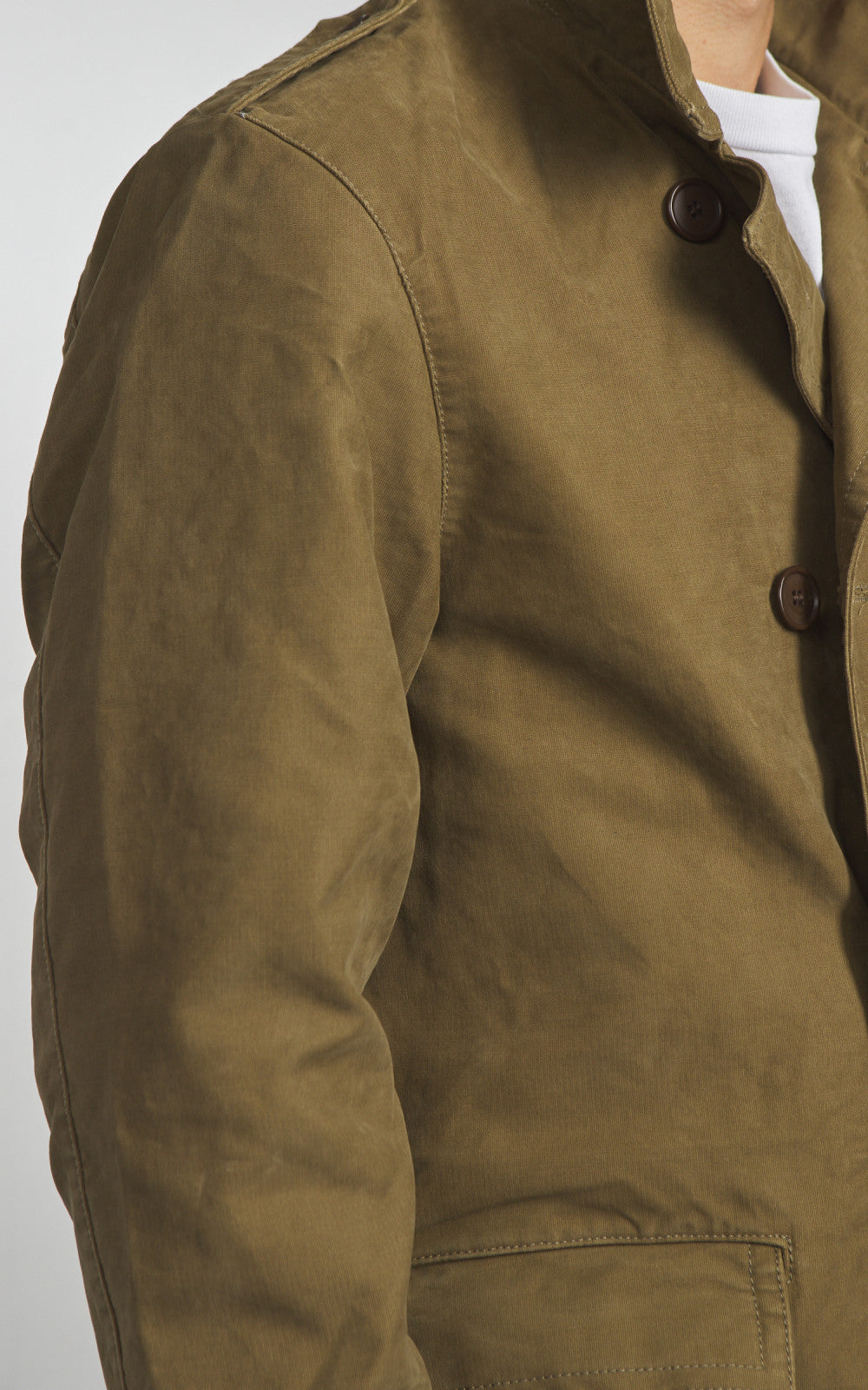 Chesapeake's Jungle Cloth Naval Officer Trench Coat Khaki Green