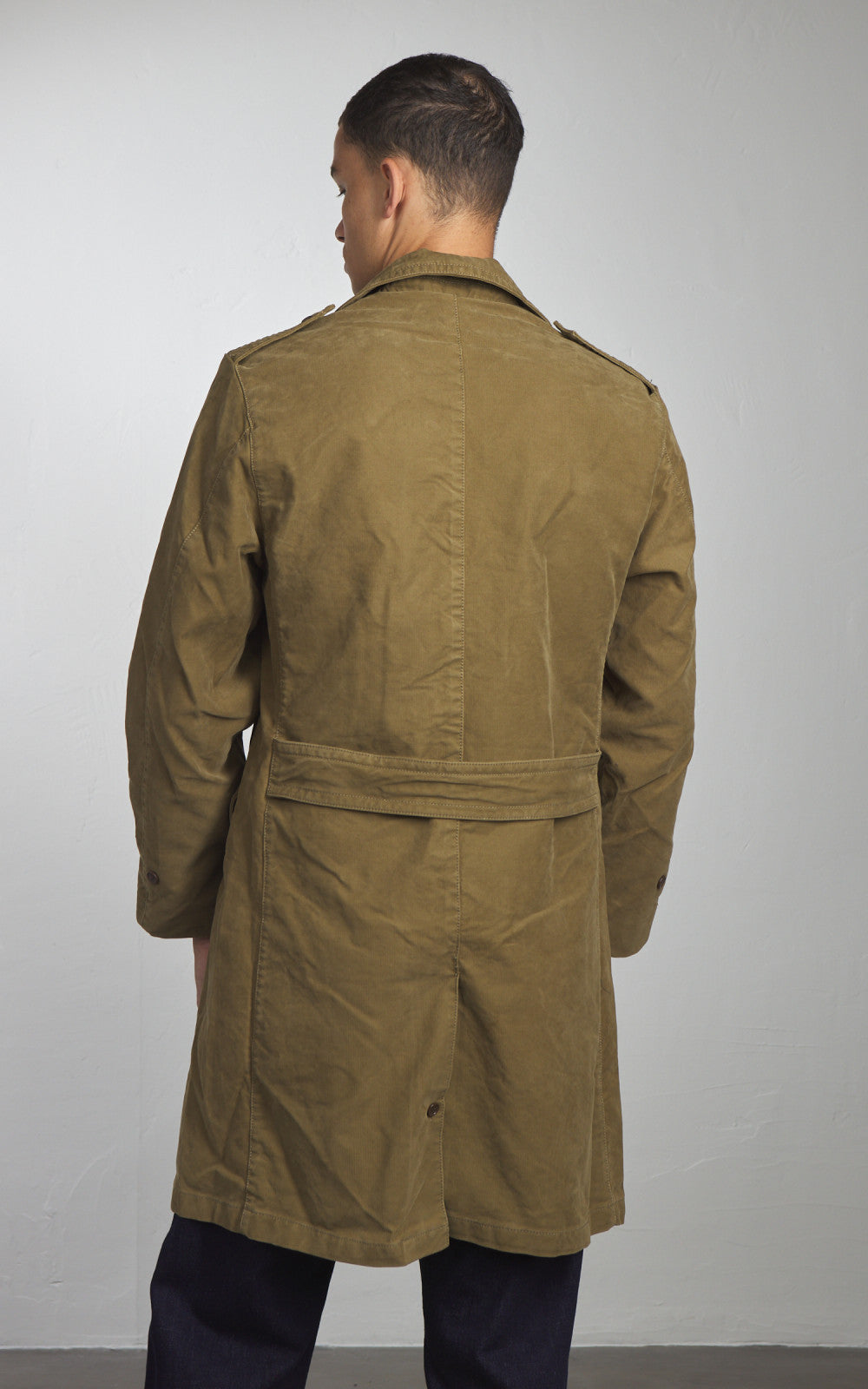Chesapeake's Jungle Cloth Naval Officer Trench Coat Khaki Green
