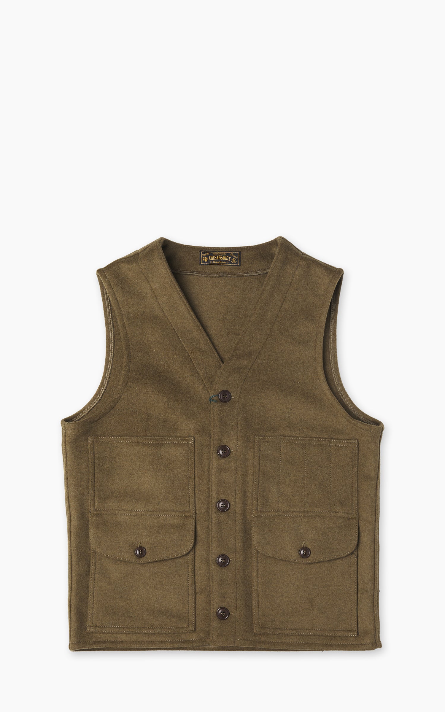 Chesapeake's Oregon Heavyweight Wool Vest Olive Green