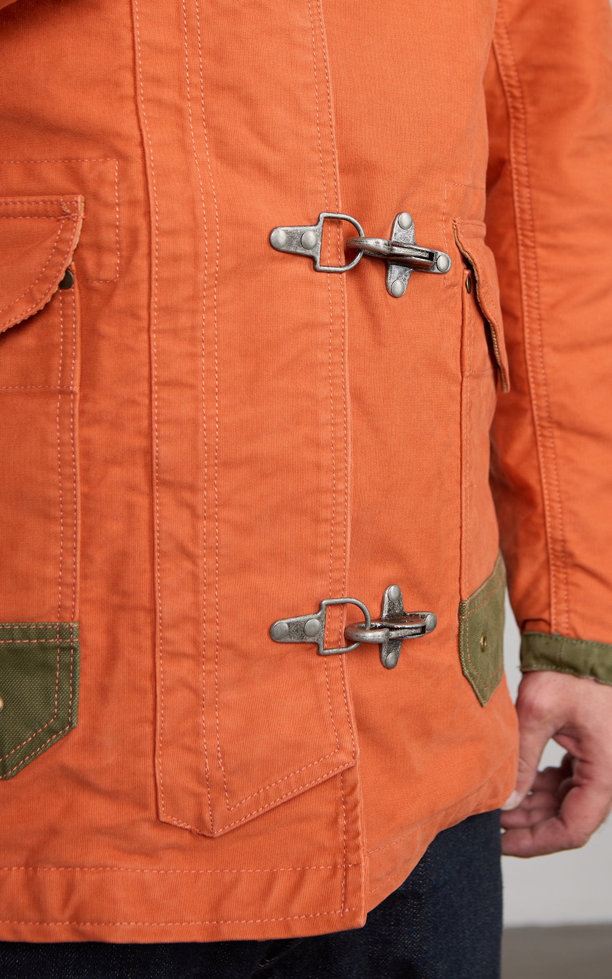 Chesapeake's Jungle Cloth Bedford Fireman Jacket Dark Orange