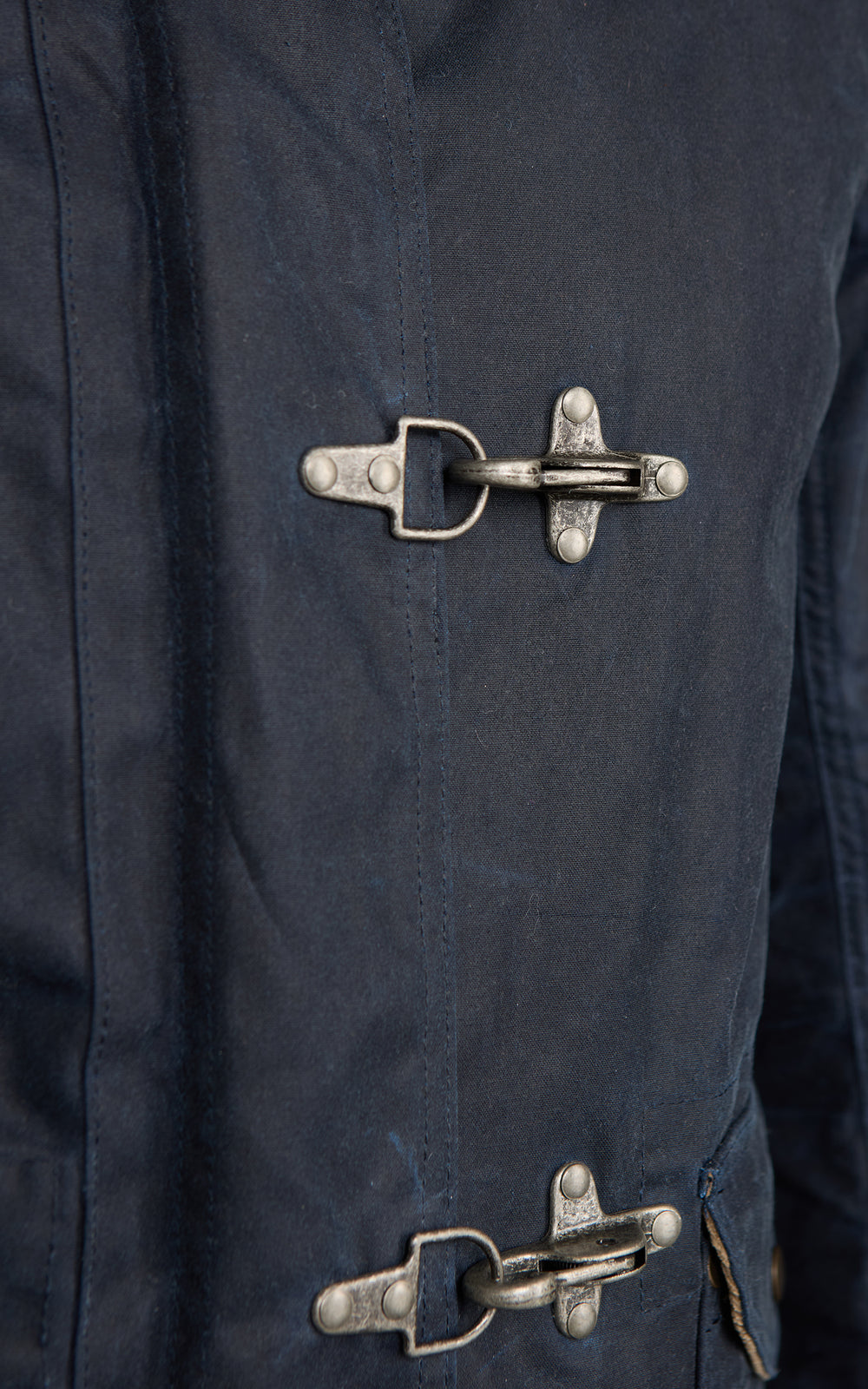 Chesapeake's Waxed Cotton Bedford Fireman Jacket Blue Deep Ocean