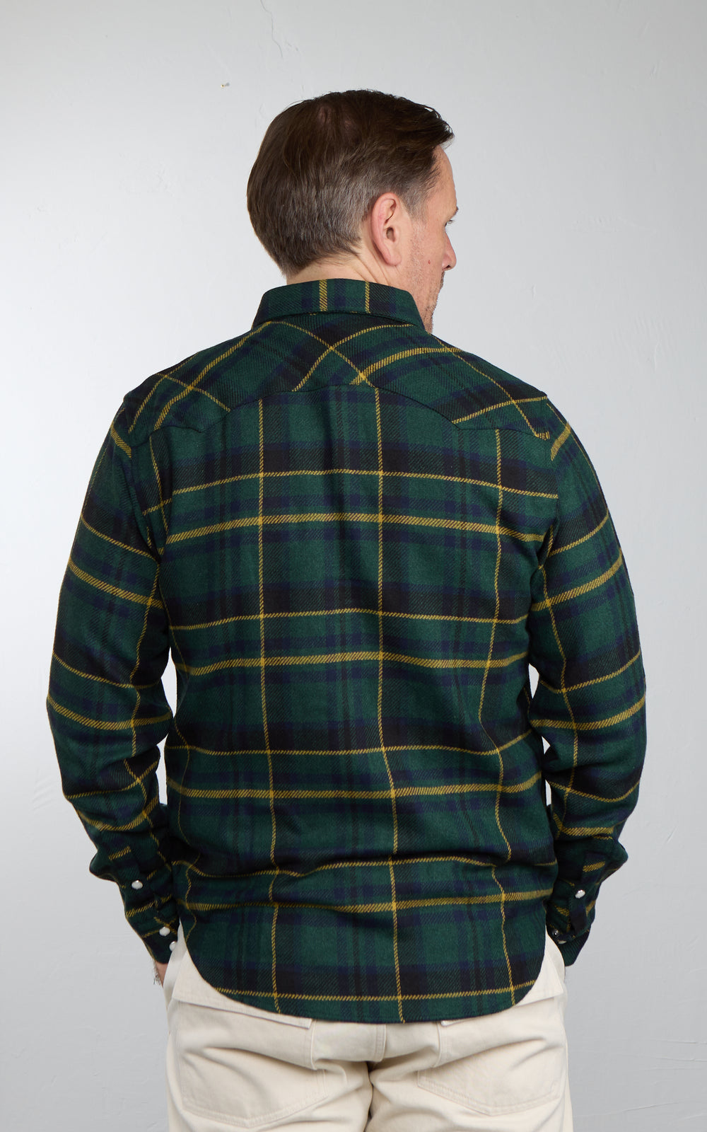 Chesapeake's Western Tartan Wool Shirt Navy