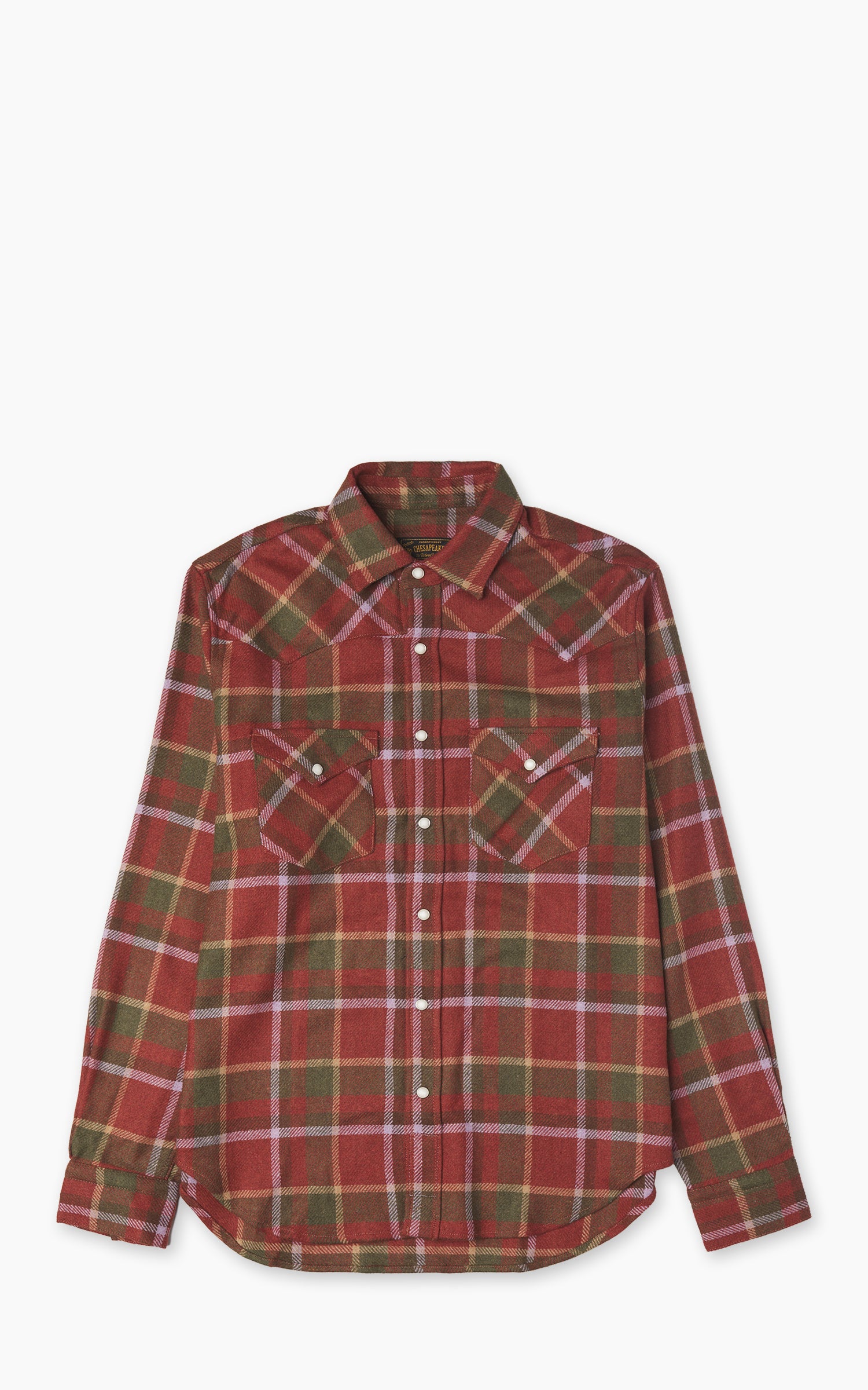 Chesapeake's Western Tartan Wool Shirt Rust