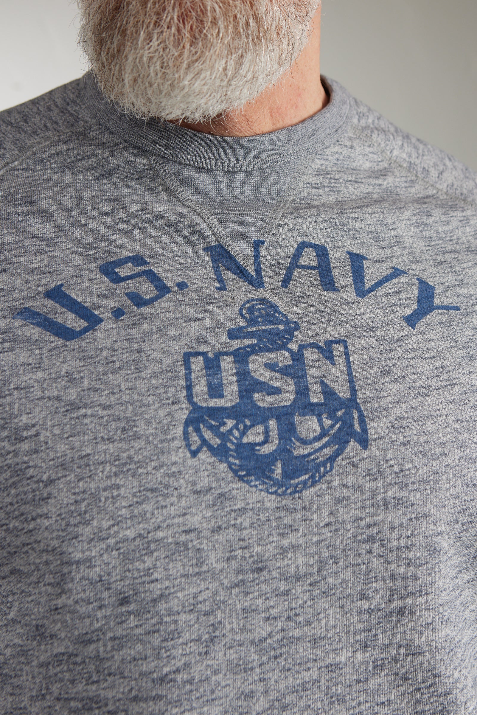 Chesapeake's Felpa S/S Sweatshirt US Navy Grey Melange