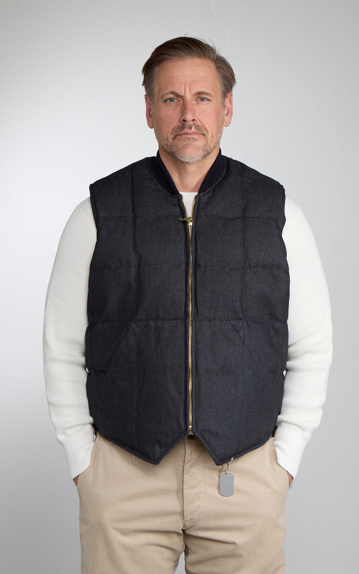 Chesapeake's Seattle Down Vest Reversible Denim Indigo