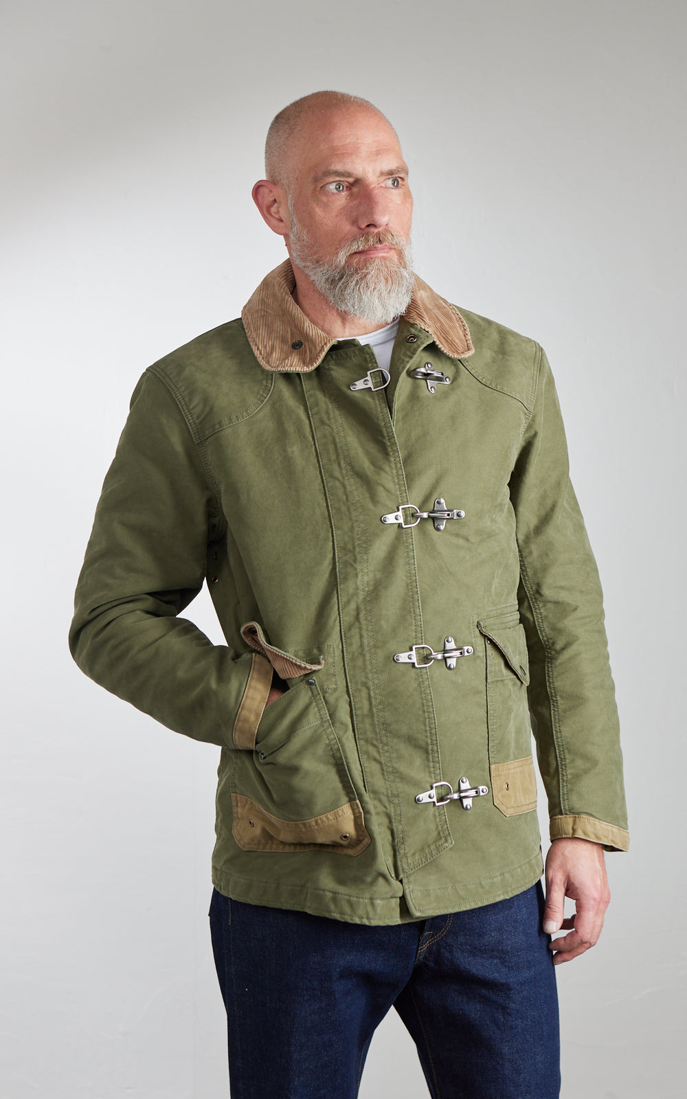 Chesapeake's Jungle Cloth Bedford Fireman Jacket Militärgrün