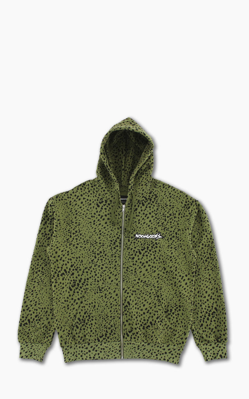 Noon Goons Chit Chat Zip Hoodie Green Leopard