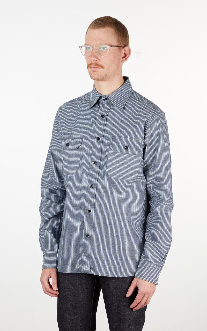Tellason Clampdown Shirt Indigo Stripe