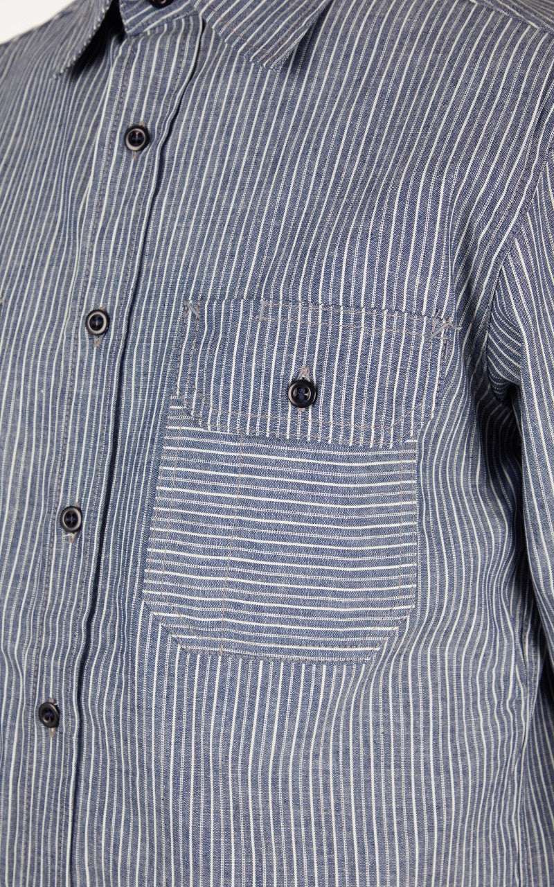 Tellason Clampdown Shirt Indigo Stripe