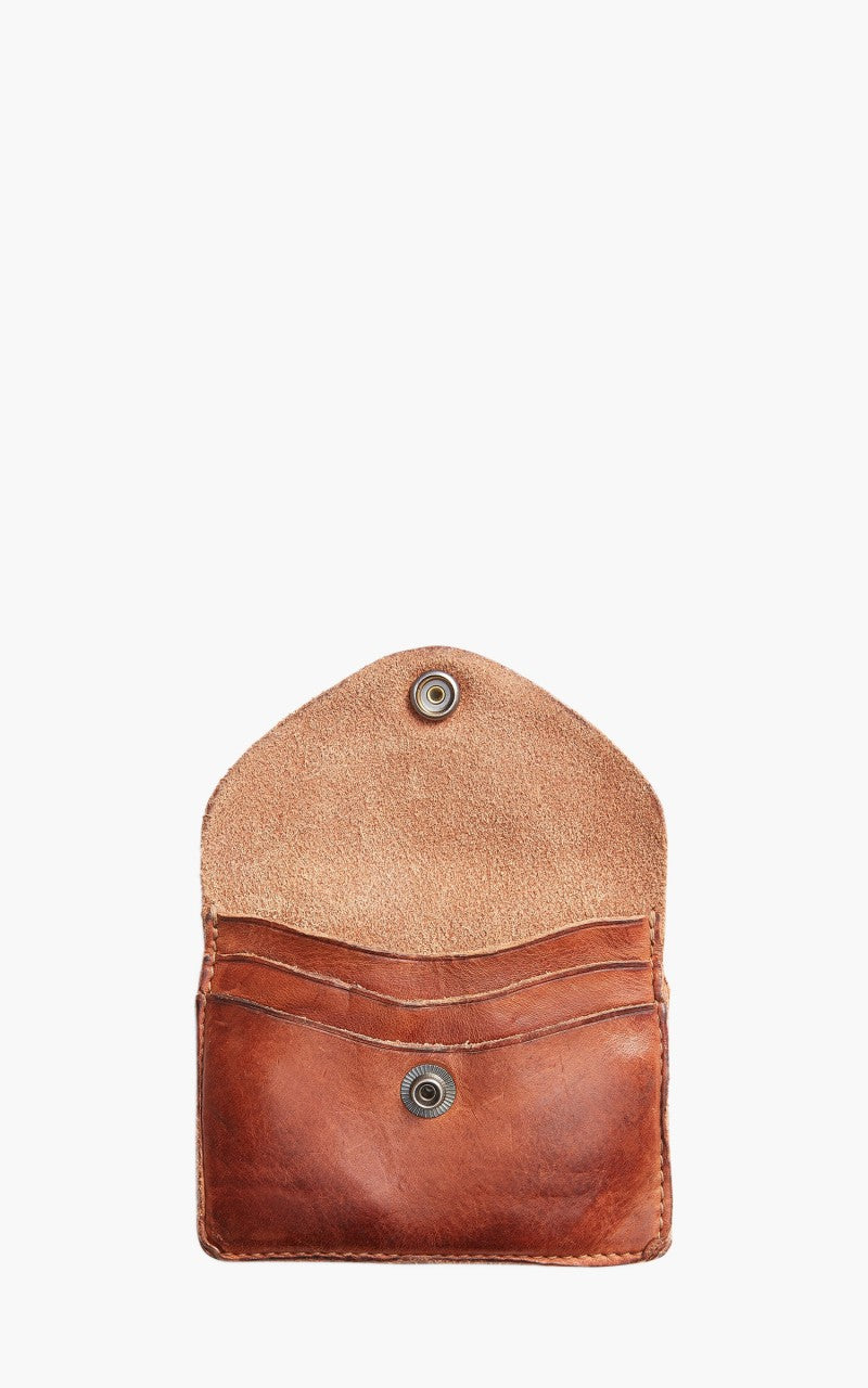 RRL Tumbled Leather Card Wallet Dark Brown