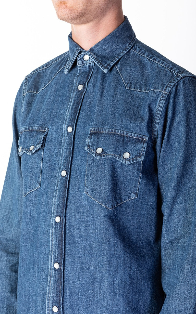Tellason Cowboy Shirt Washed Indigo