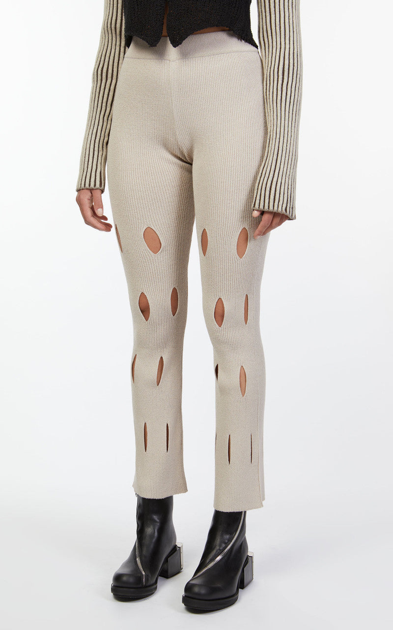 TheOpen Product Cut-Out Knit Pants Beige