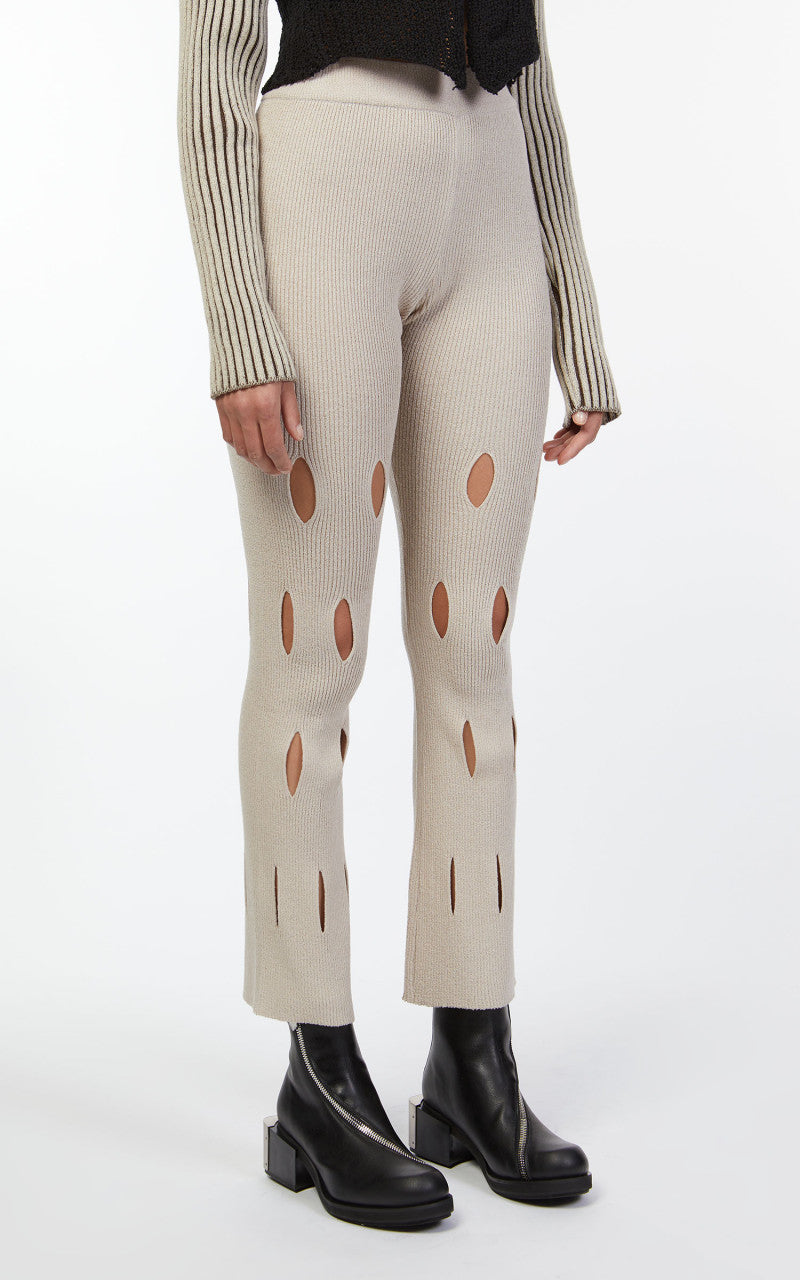 TheOpen Product Cut-Out Knit Pants Beige