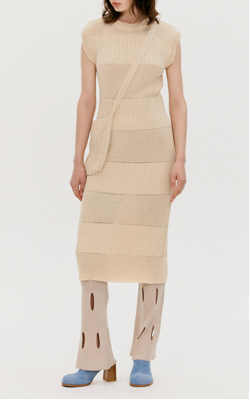 TheOpen Product Cut-Out Knit Pants Beige