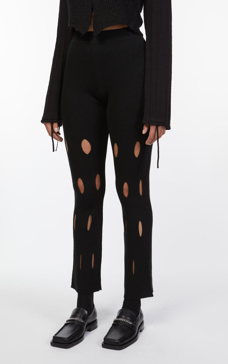 TheOpen Product Cut-Out Knit Pants Black