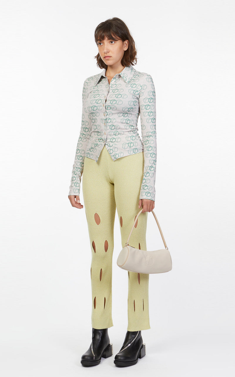 TheOpen Product Cut-Out Knit Pants Pale Green