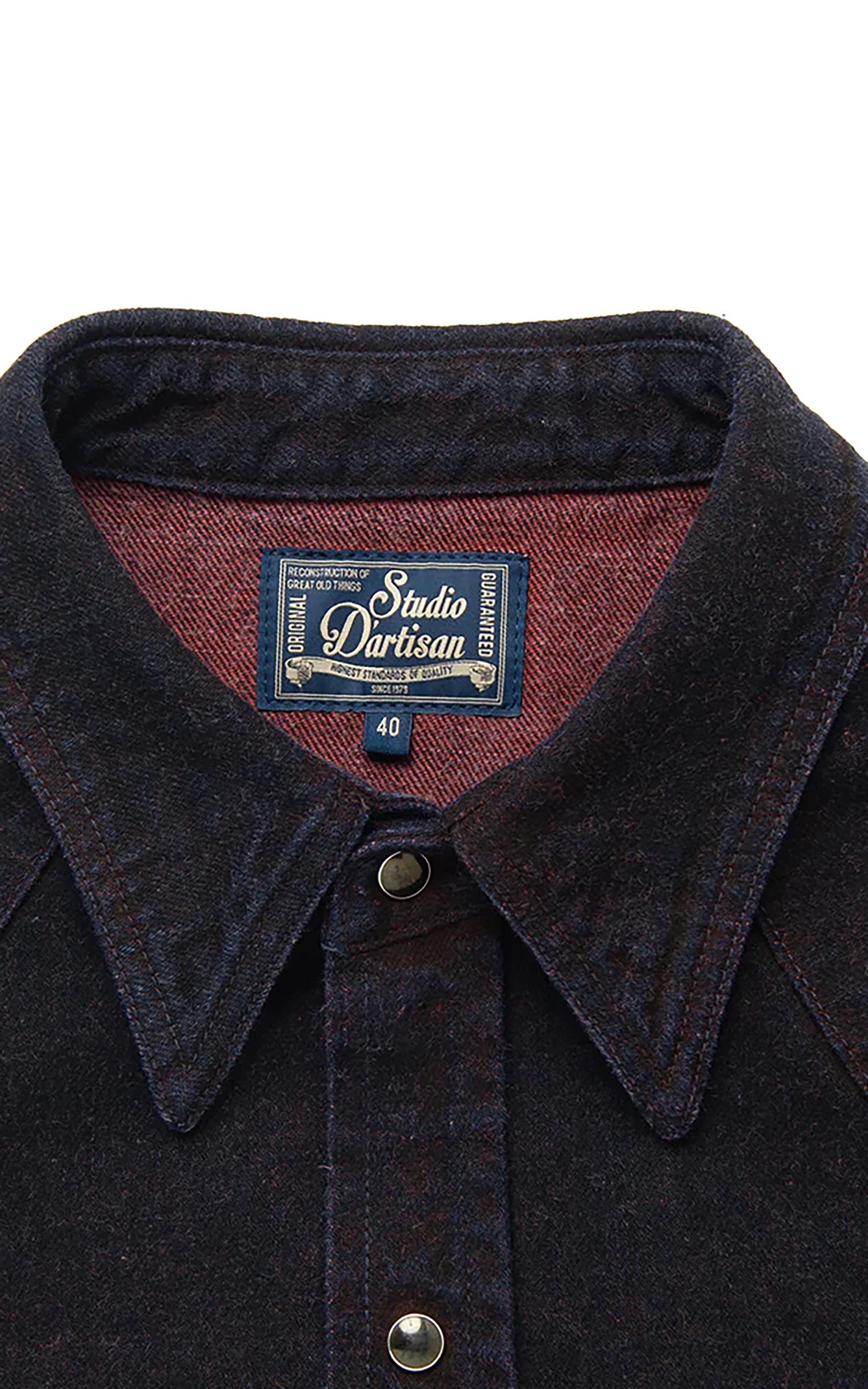 Studio D'Artisan D5727 "Bengala-Dye" Denim Western Shirt Red