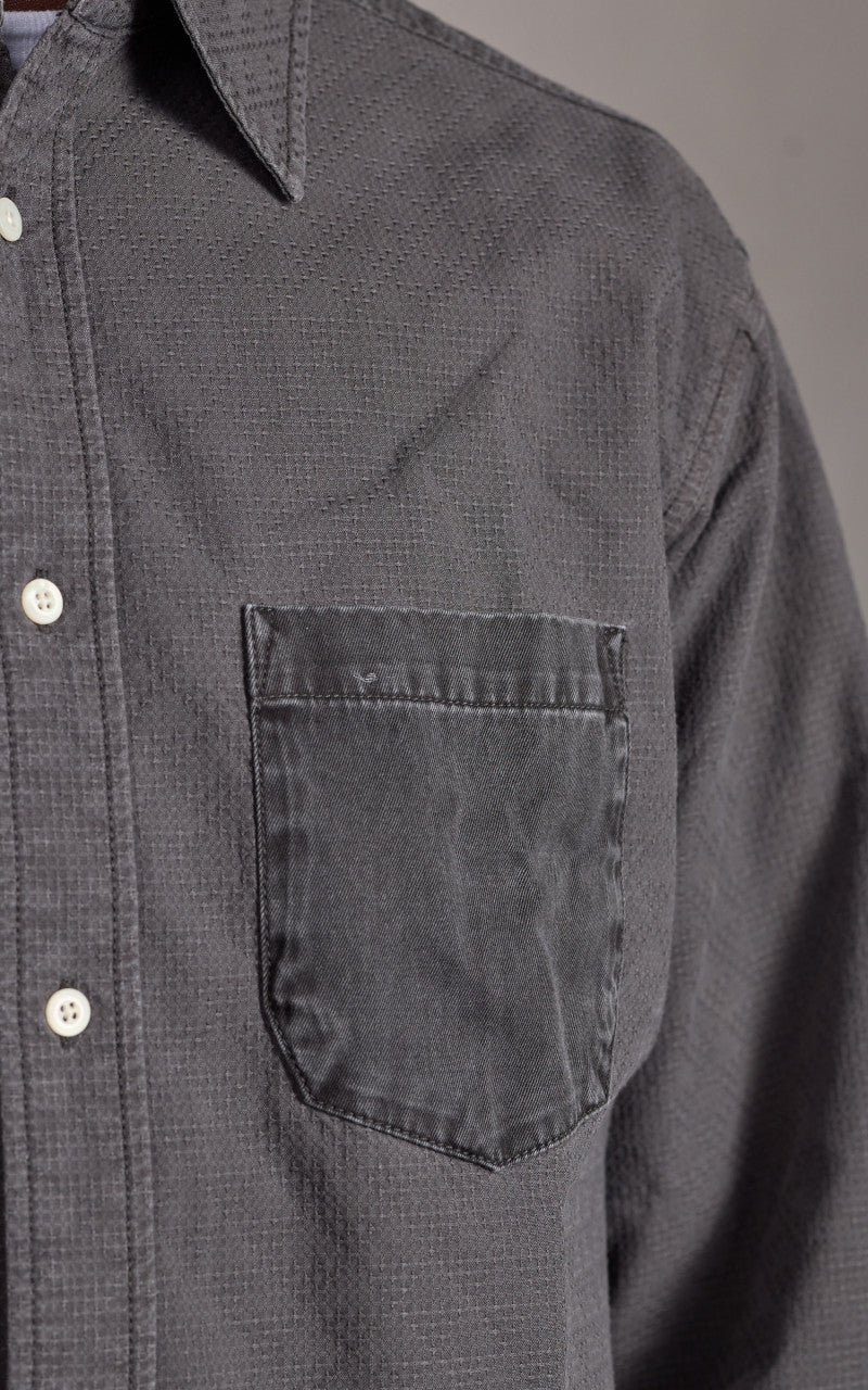 Denham Noah Shirt Structured Cotton Blend Raven