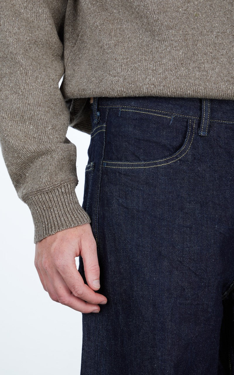 Still By Hand 5 Pocket Denim Pants Navy