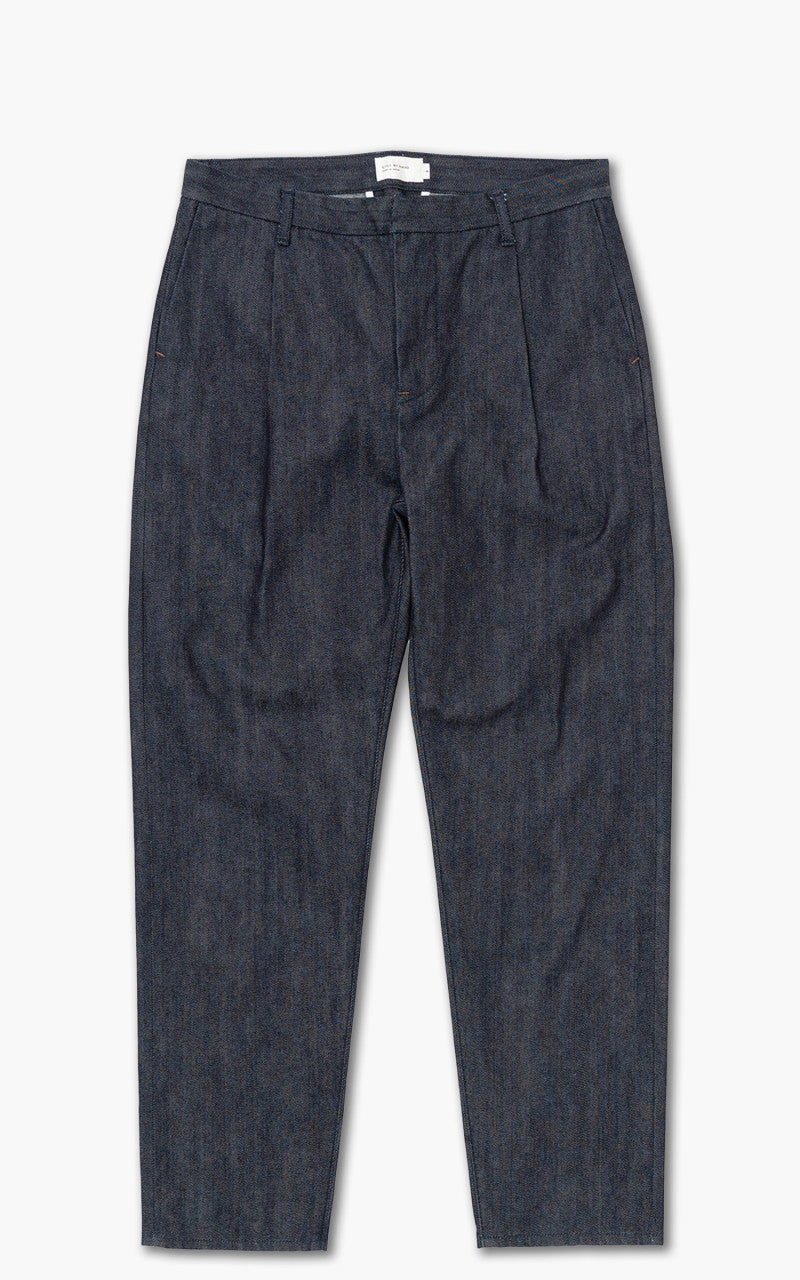 Still By Hand Denim Tapered Pants Navy