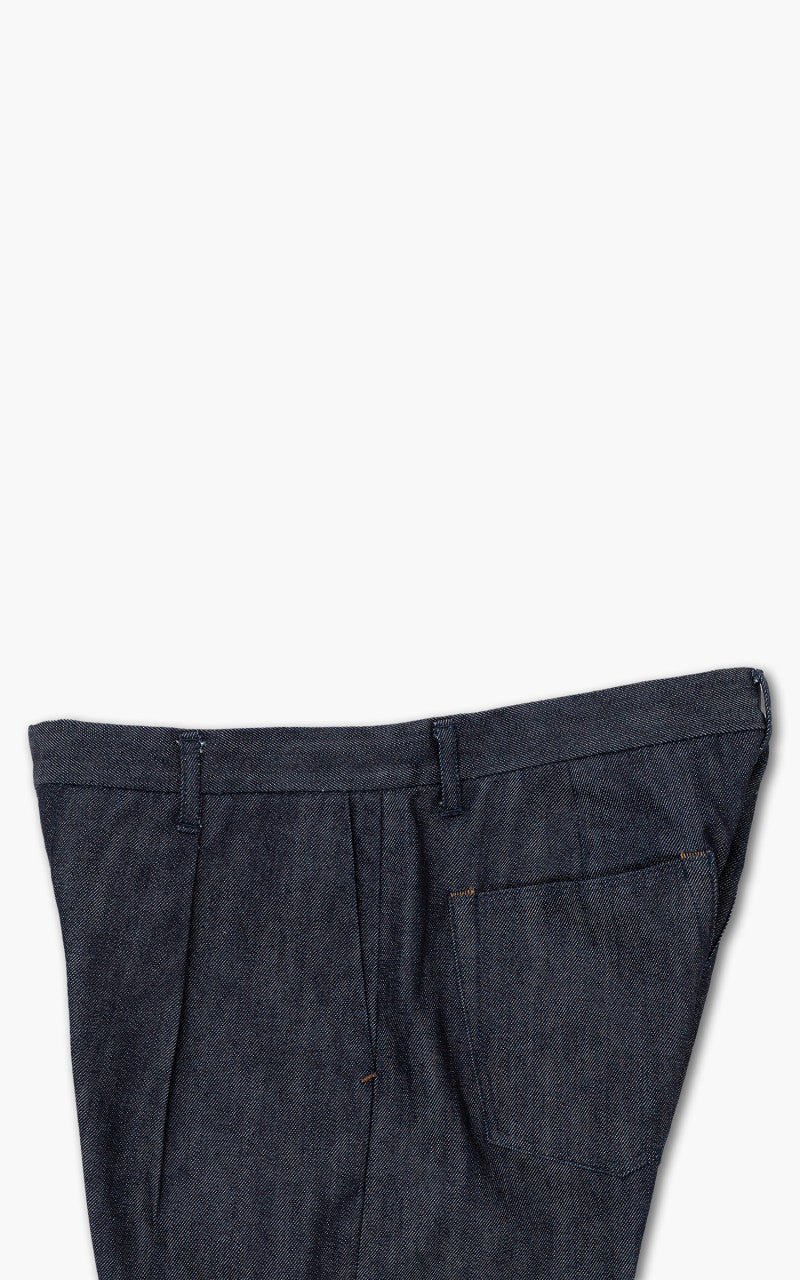 Still By Hand Denim Tapered Pants Navy