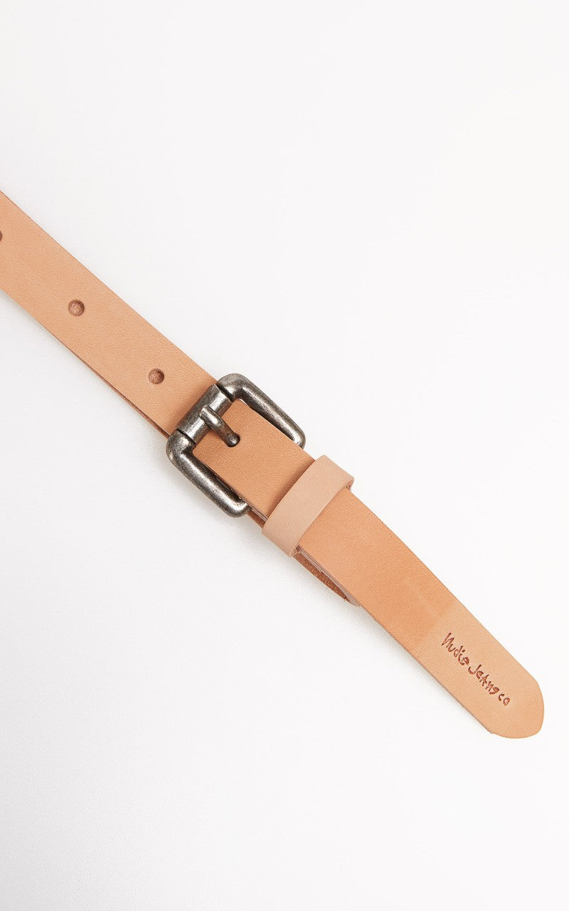 Nudie Jeans Dansson Slim Leather Belt Natural
