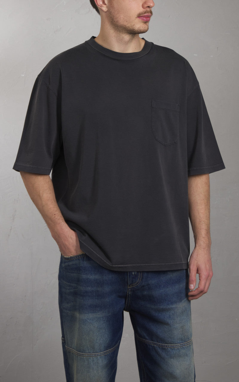 Denham Noah Pocket Tee Washed Heavy Jersey Black