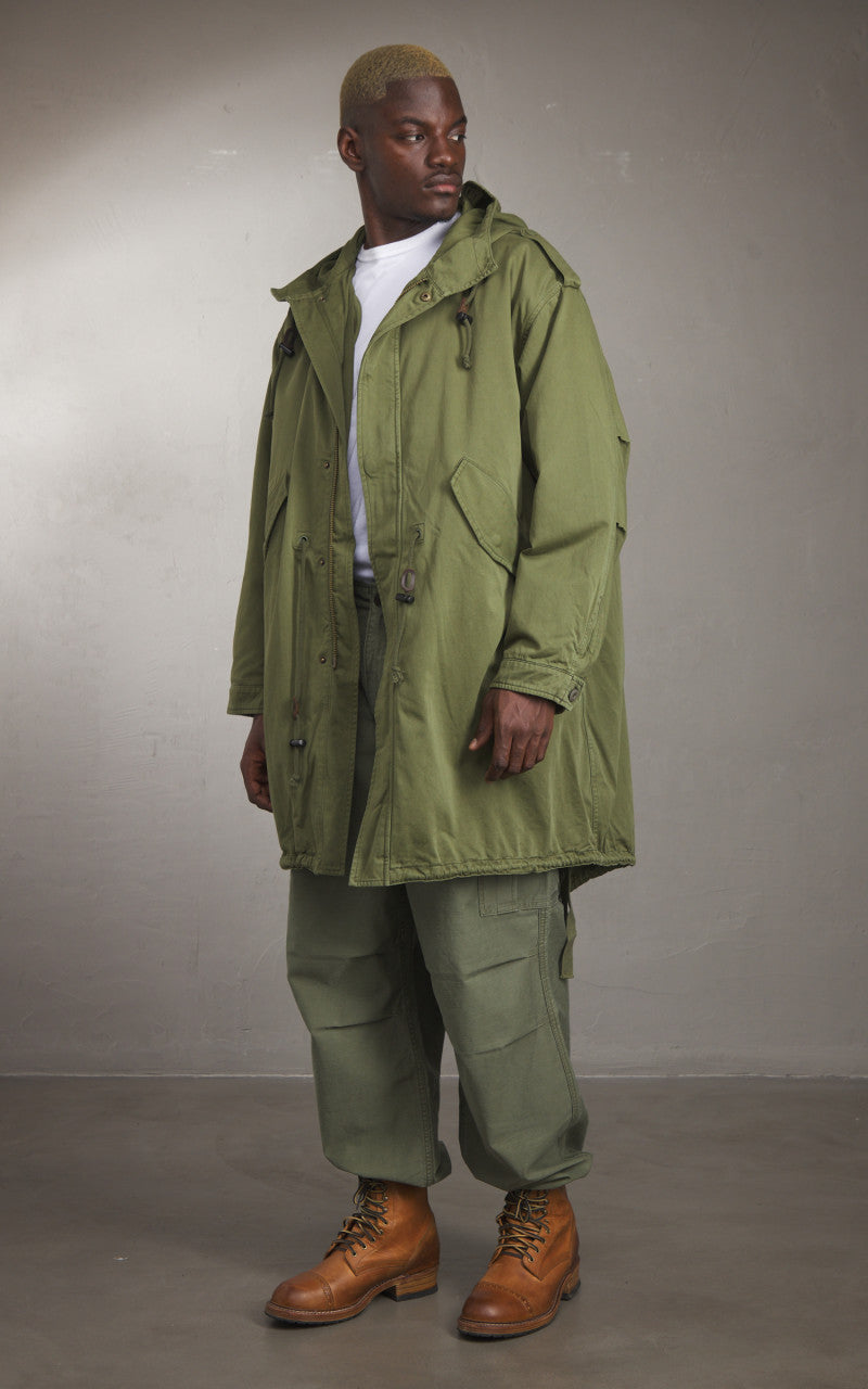 Denham Archive Fishtail Parka Japan Cotton Nylon Army Green